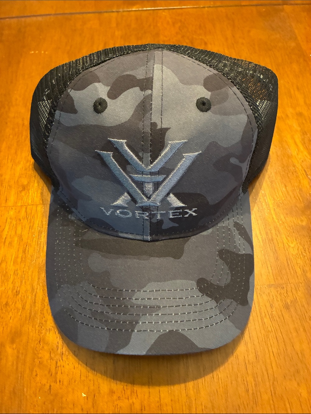 NWT Vortex Optics Black Gray Camo Snap Back Trucker Hat Cap Mesh
